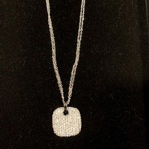 Square silver necklace